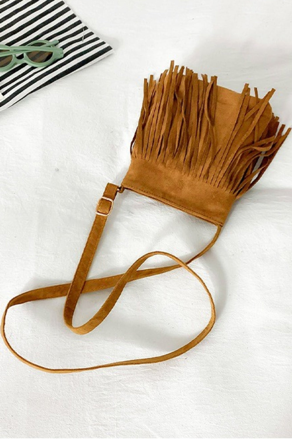 Adored PU Leather Crossbody Bag with Fringe