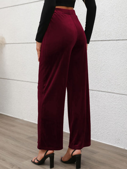 Elastic Waist Wide Leg Pants