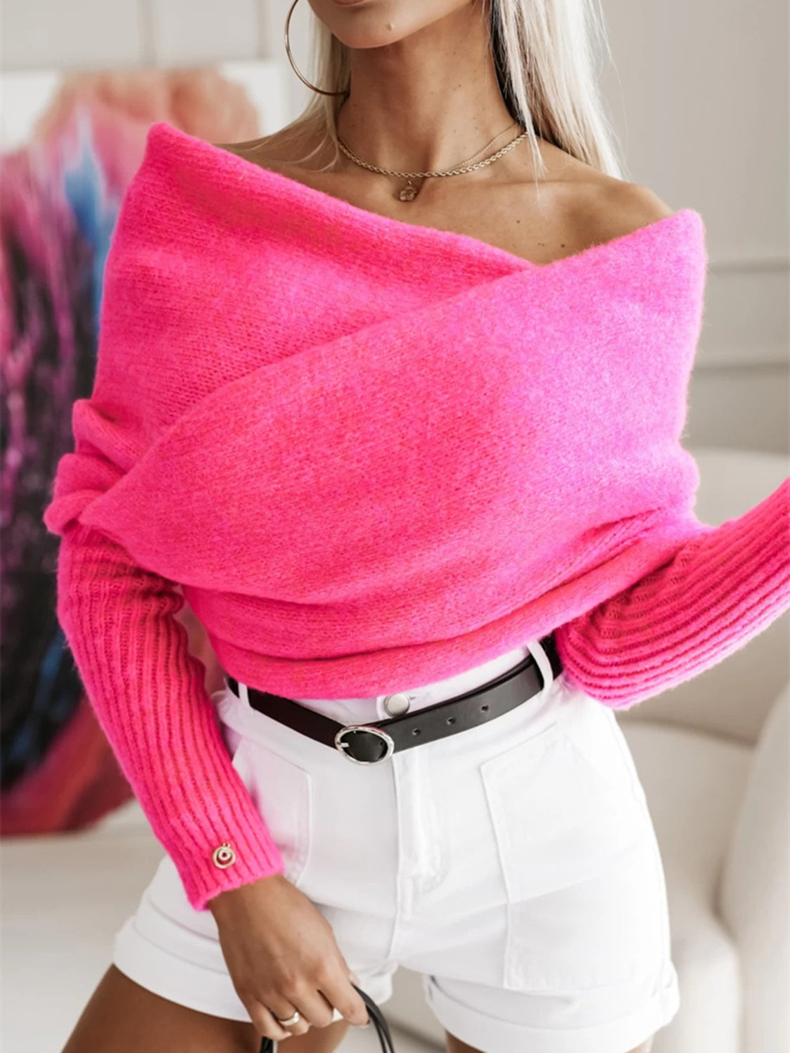 Long Sleeve Cropped Knit Top