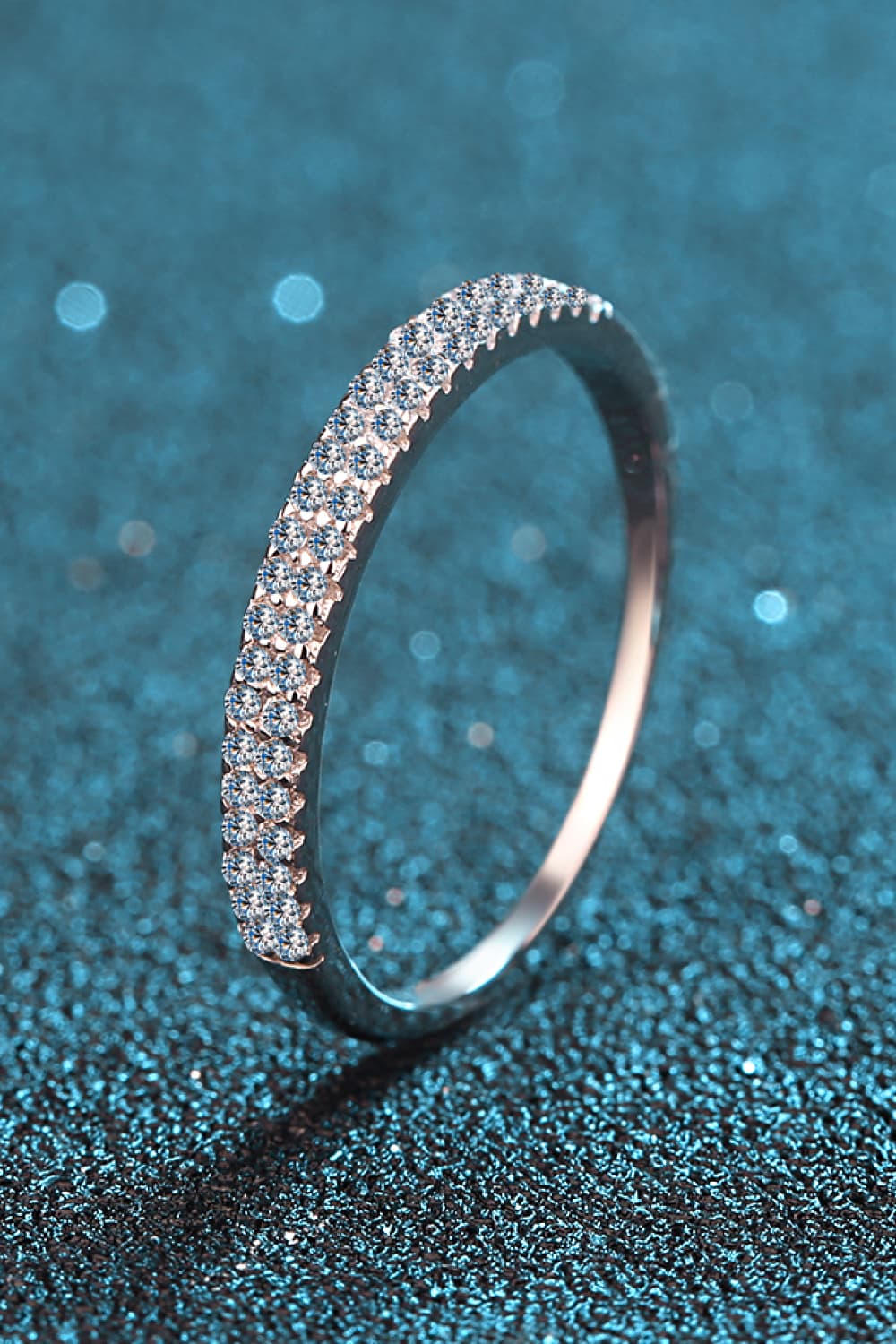 Moissanite 925 Sterling Silver Half-Eternity Ring