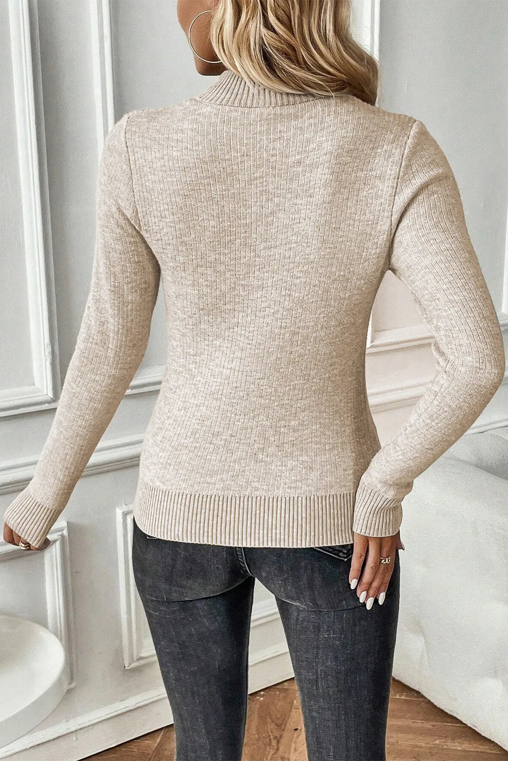 Mock Neck Long Sleeve Sweater