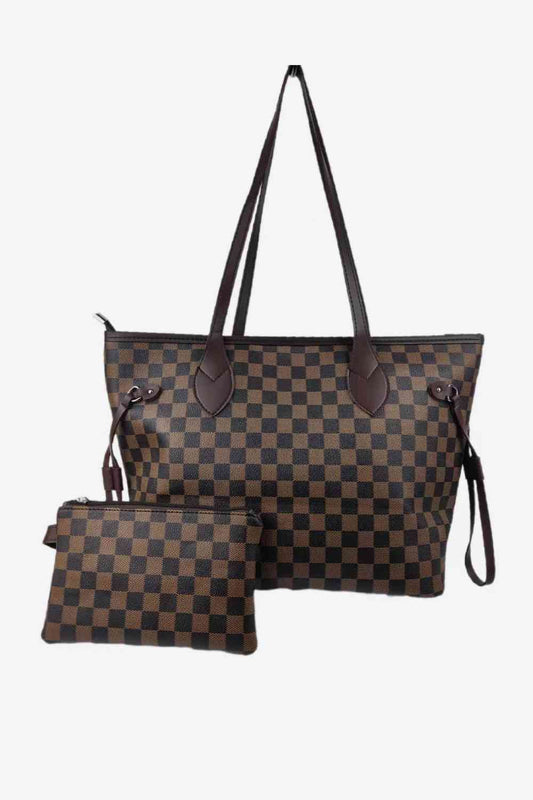 Checkered Two-Piece Bag Set