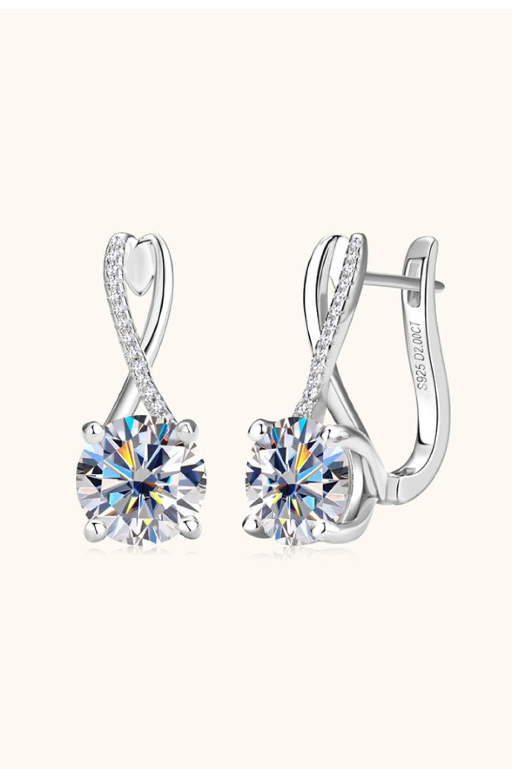 4 Carat Moissanite 925 Sterling Silver Earrings