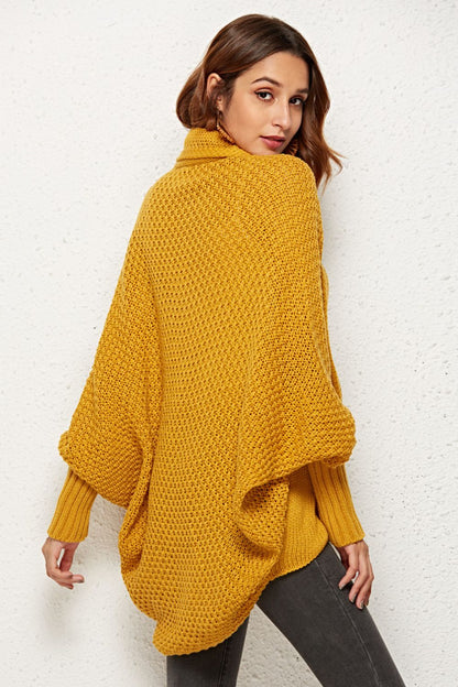 Open Front Dolman Sleeve Longline Cardigan