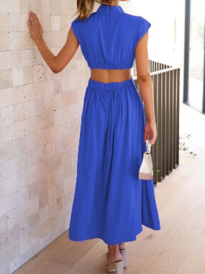 Cutout Mock Neck Sleeveless Dress