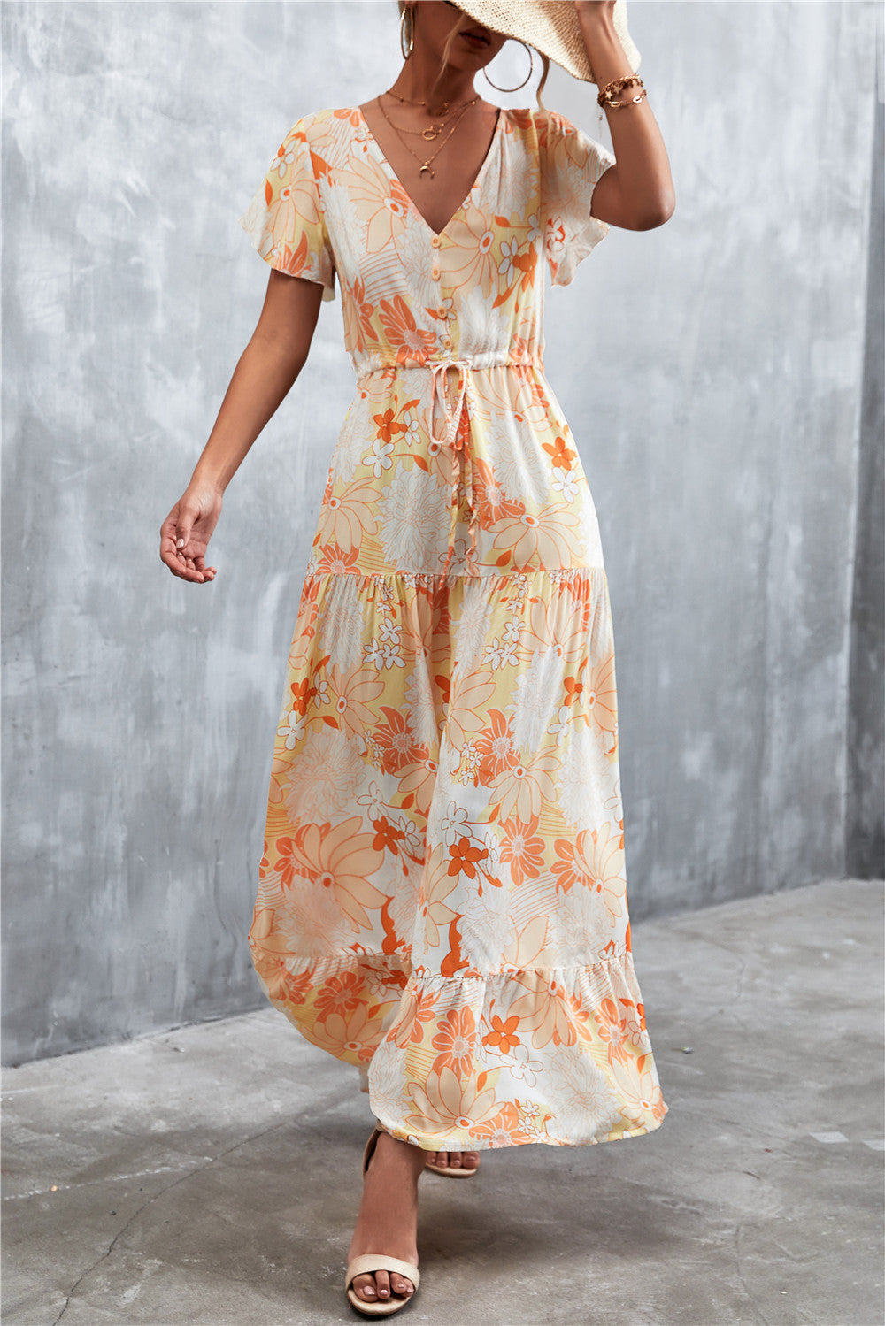 Floral Tiered Maxi Dress