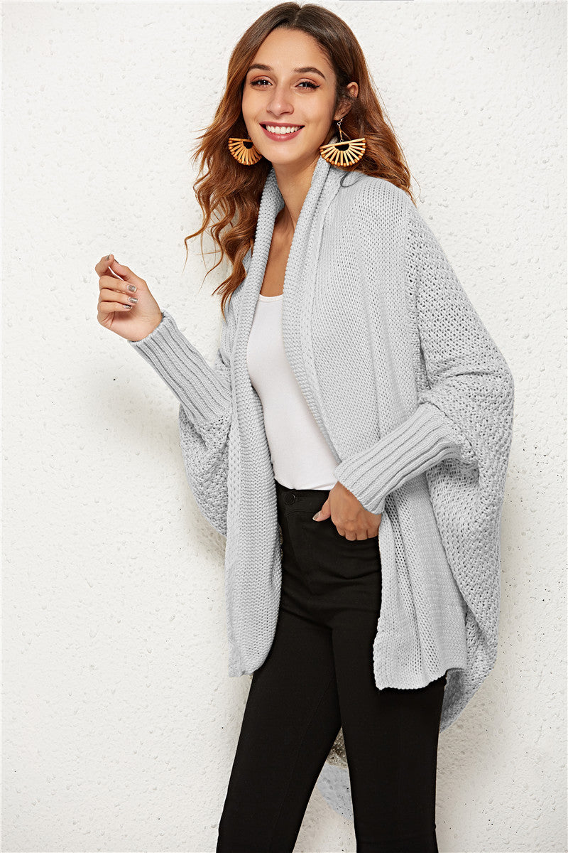 Open Front Dolman Sleeve Longline Cardigan