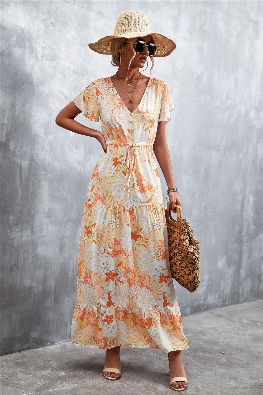 Floral Tiered Maxi Dress