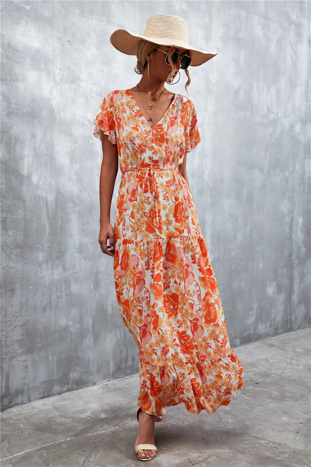 Floral Tiered Maxi Dress