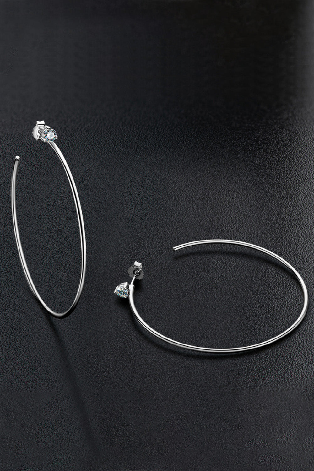 925 Sterling Silver Moissanite Hoop Earrings